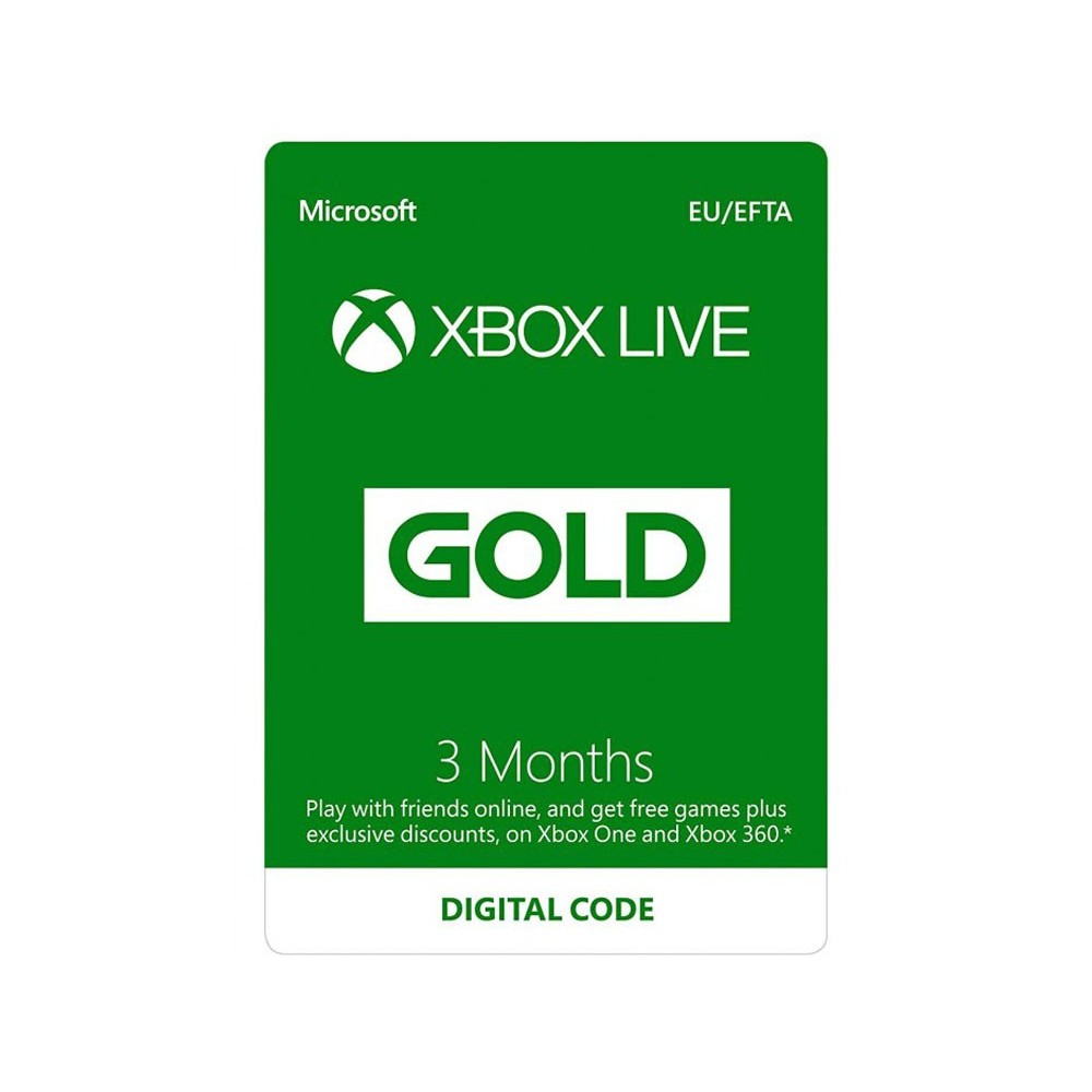 xbox live 3 month gold code