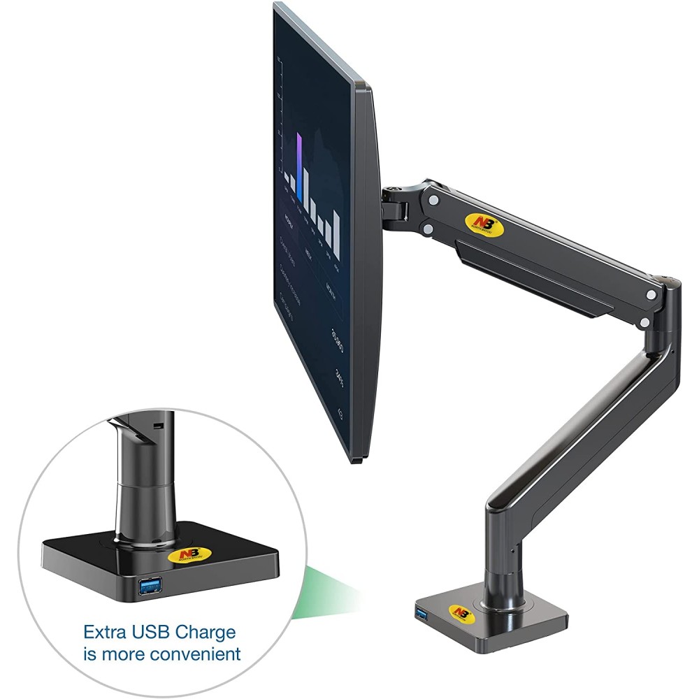 North Bayou NB H100 Monitor Arm Full Motion Swivel Mount with Gas ...