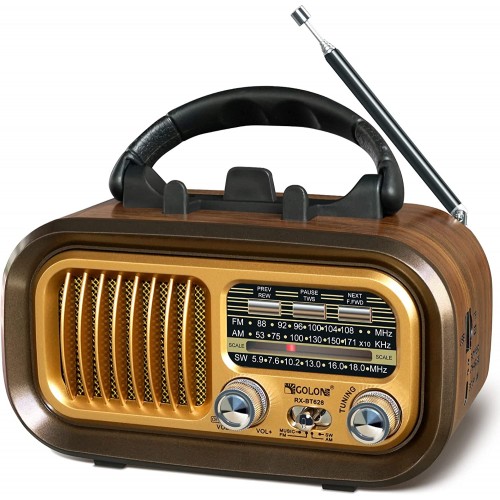 Small Retro Vintage Radio with Bluetooth RX BT628