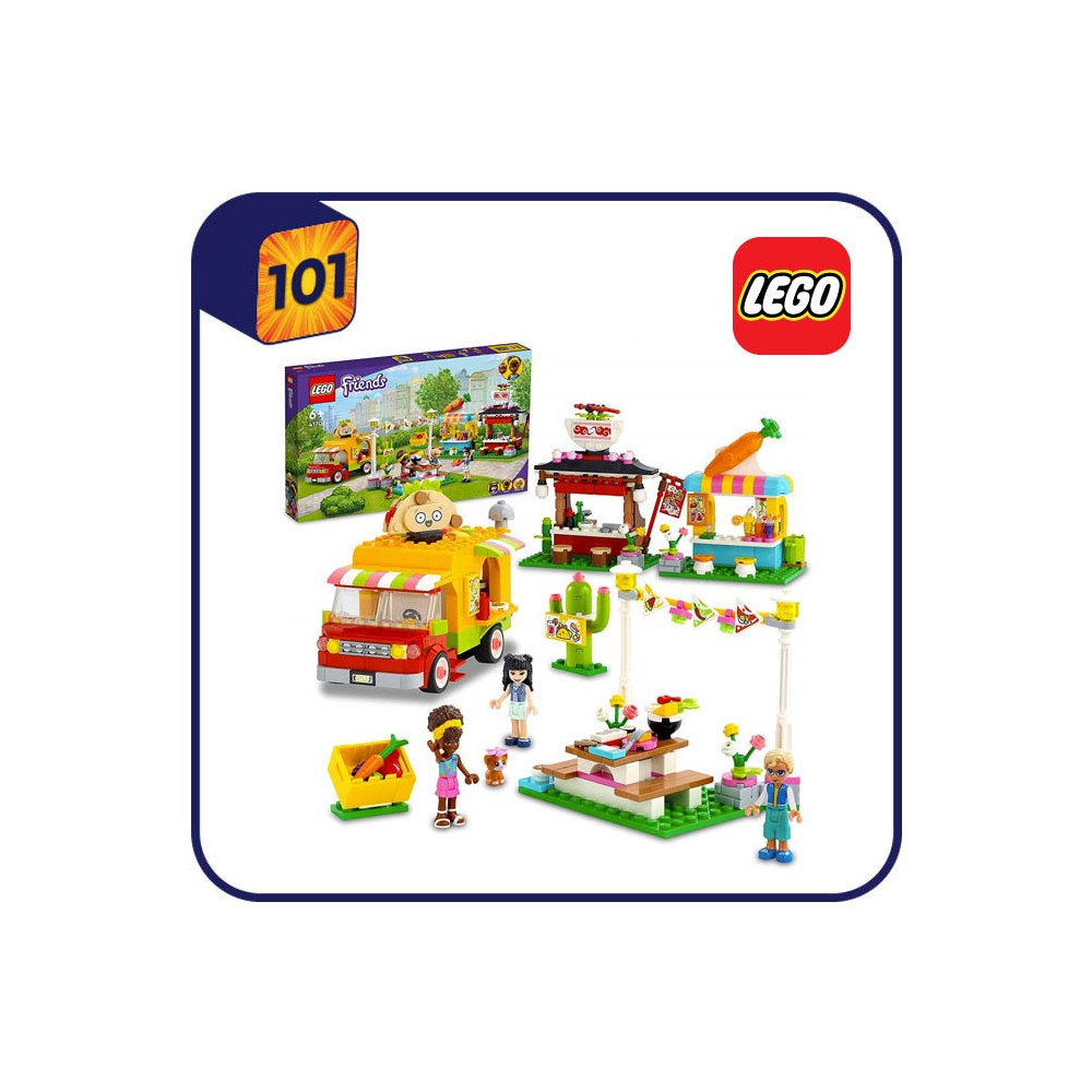 LEGO 41701 Friends Street Food Market with Taco Truck Toy Juice Cafe