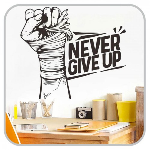 Never give up sticker