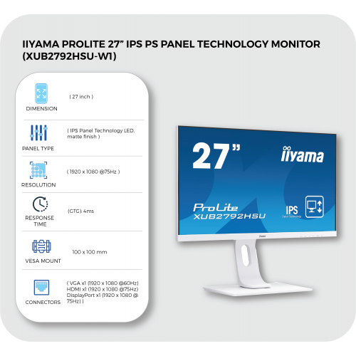 Iiyama ProLite XUB2492HSU-W5 24 LED IPS FullHD 75Hz
