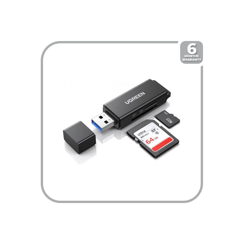  UGREEN SD Card Reader Portable USB 3.0 Dual Slot Flash Memory  Card Adapter Hub for TF SD Micro SD SDXC SDHC MMC RS-MMC Micro SDXC Micro  SDHC UHS-I for Mac Windows