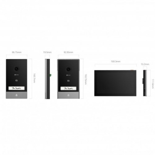 EZVIZ HP7 2K* Smart Home Video Doorphone, Outdoor station,Display Touch  7,Black