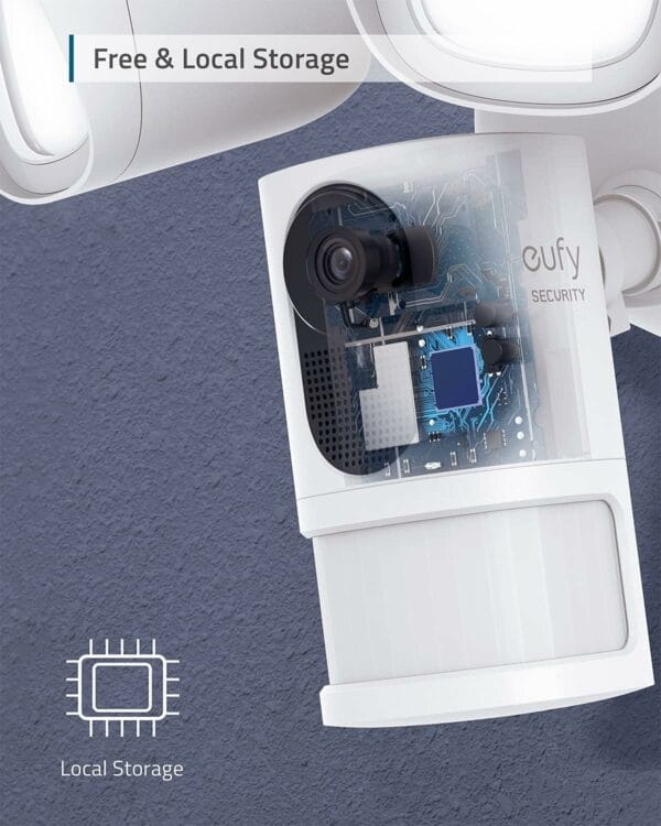 anker eufy floodlight with camera 2k white (t8424321)