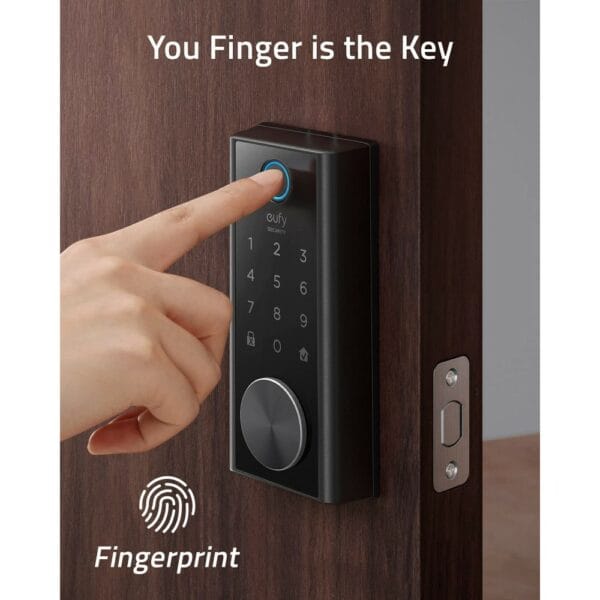 anker eufy smart lock fingerprint & wi fi black (t8520111)