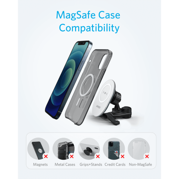 anker powerwave magnetic charging car mount (a2931hw1)