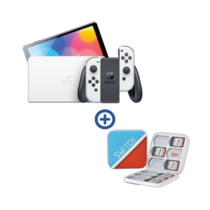 nintendo switch oled with joy con + ugreen 30210 nintendo switch game card case with 12 cartridge slots