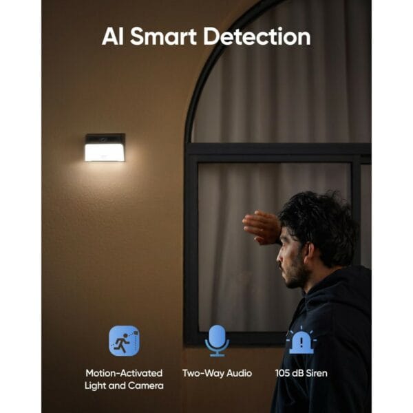 anker eufy security solar wall light cam s120 black (t81a0311)