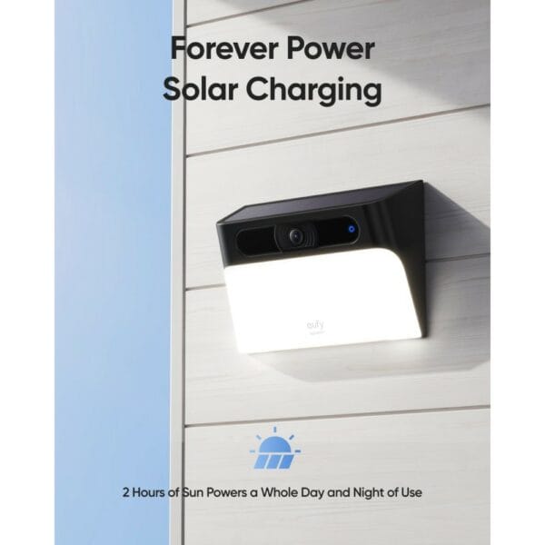anker eufy security solar wall light cam s120 black (t81a0311)