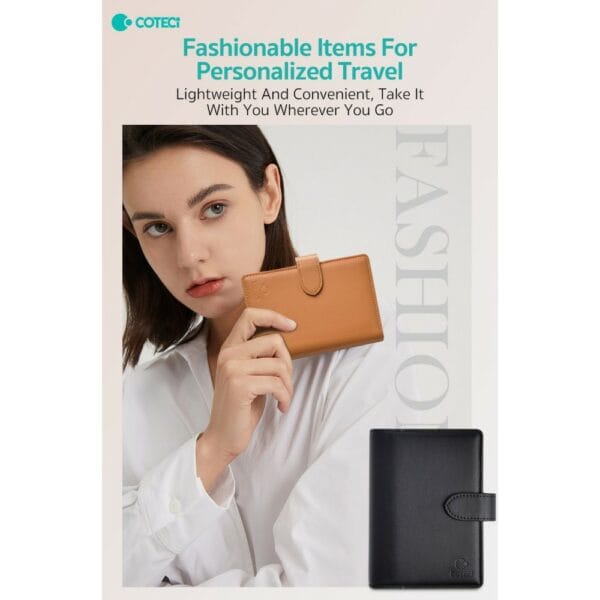 coteetci elegant series (pu) thickened version passport case (black) 14069 bk