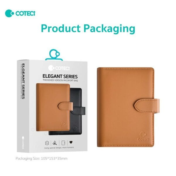 coteetci elegant series (pu) thickened version passport case (black) 14069 bk