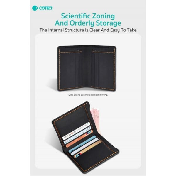 coteetci luxury series (genuine leather) vertical wallet (random colors) 14067