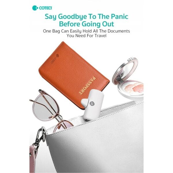 coteetci luxury series (genuine leather)women's thin passport case (random colors) 14066