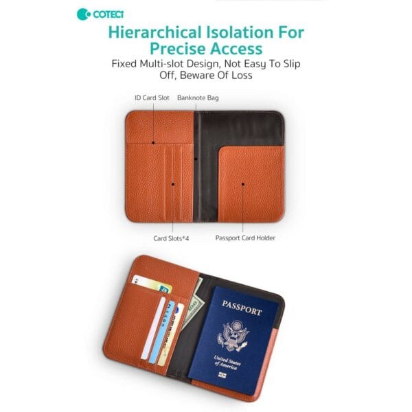 coteetci luxury series (genuine leather)women's thin passport case (random colors) 14066