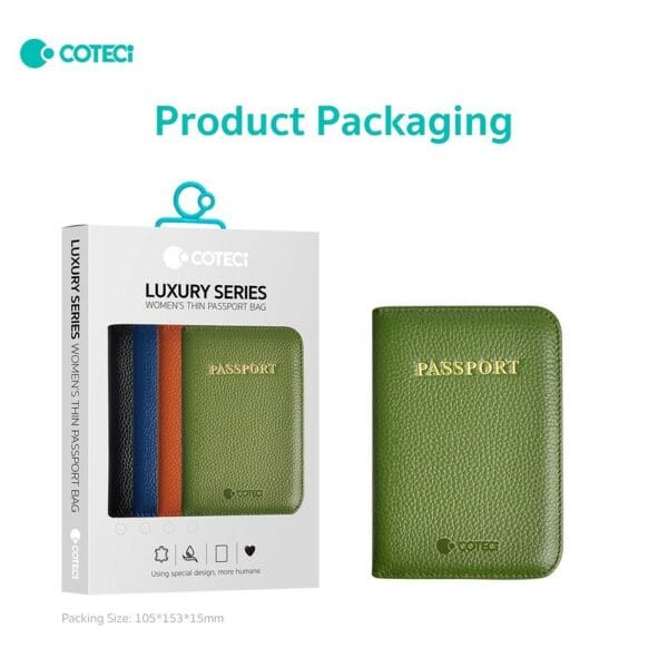 coteetci luxury series (genuine leather)women's thin passport case (random colors) 14066
