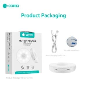 coteetci motion sensor led light (white light 2700k) 89001