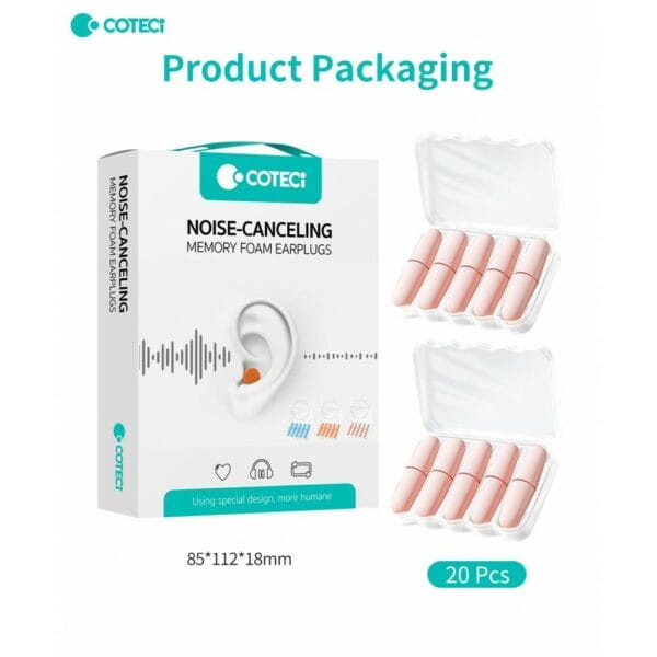 coteetci noise canceling memory foam earplugs (86019)