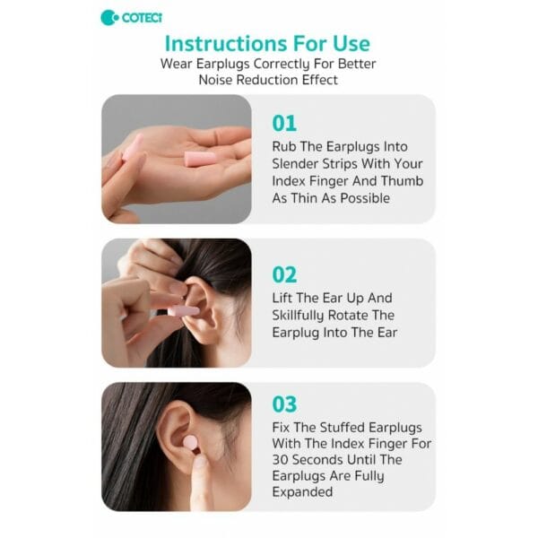 coteetci noise canceling memory foam earplugs (86019)