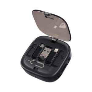 coteetci travel edition 8 in 1 data cable storagr box (87701 bk)