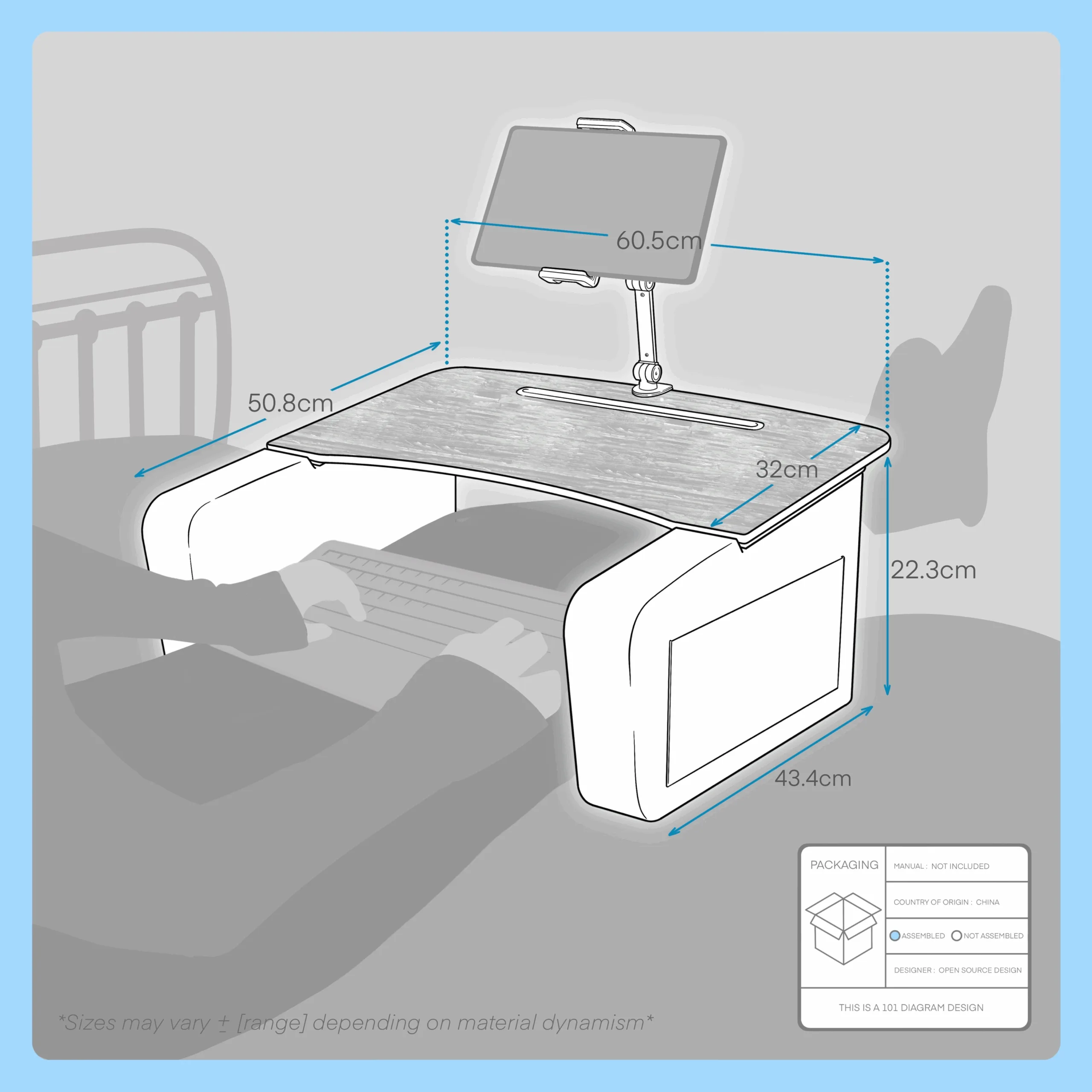 upergo ergonomic cozy lap pillow with tablet/phone stand fsl 11z