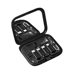 coteci travel version 8 in 1 data cable storage box (87702 bk)