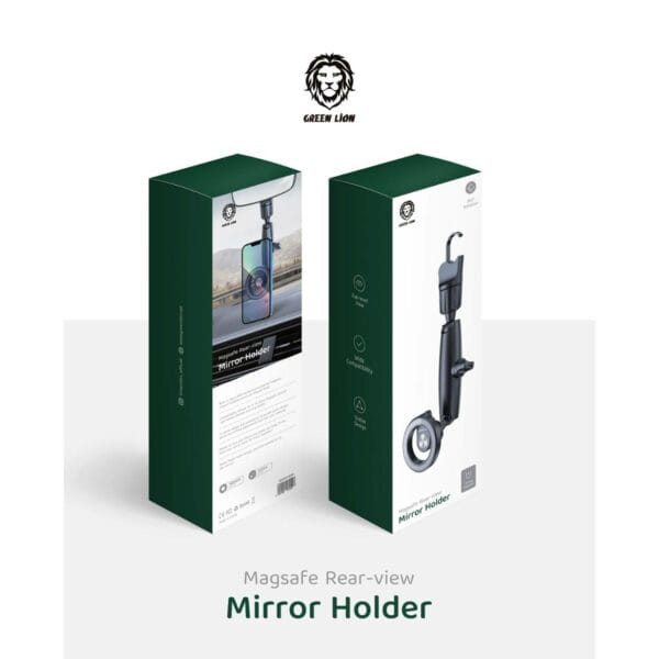 green lion magsafe rear view mirror holder (gnmgrvmhbk)