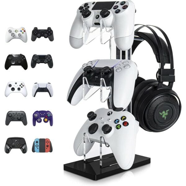 universal 3 tier controller holder and headset stand for ps4 / ps5 / xbox one / switch, controller (20490500168)