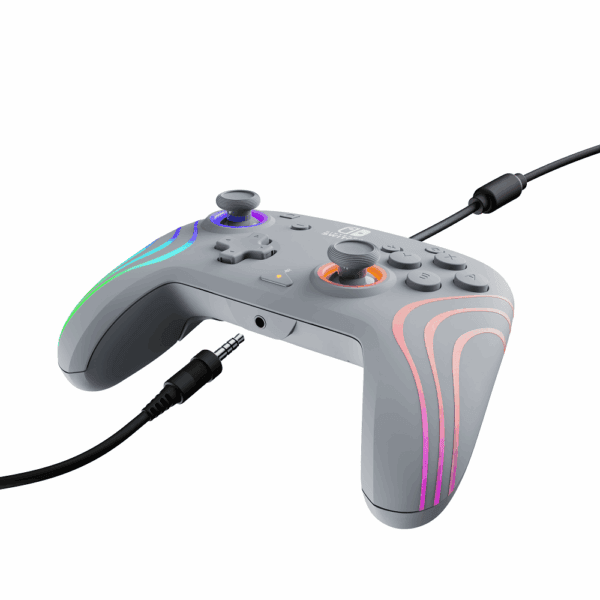 pdp wired controller after glow wave for nintendo switch (grey) (0708056071981)