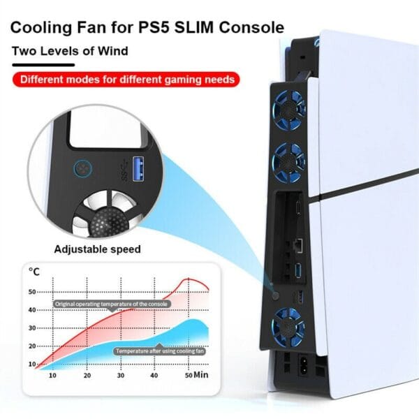 topwolf usb cooling fan for ps5 slim (hs p5s003)