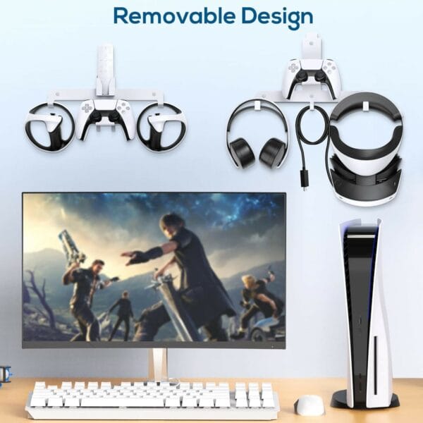 wall mount stand for ps5 controller and vr2 gaming accessories (101226366)