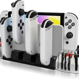 kjh charging dock and card holder for nintendo switch and nintendo switch oled