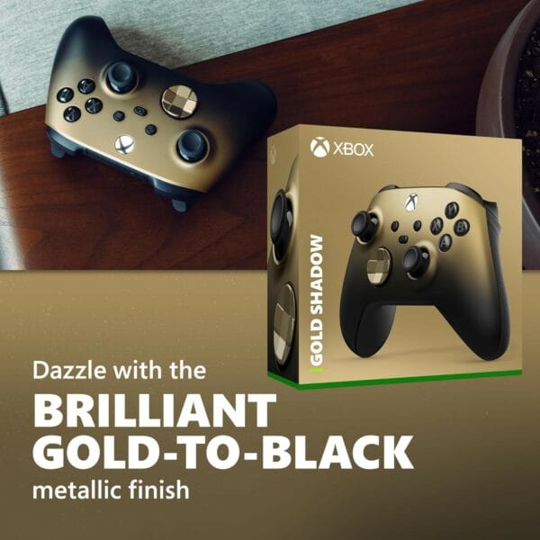 xbox special edition wireless gaming controller – gold shadow (196388141432)