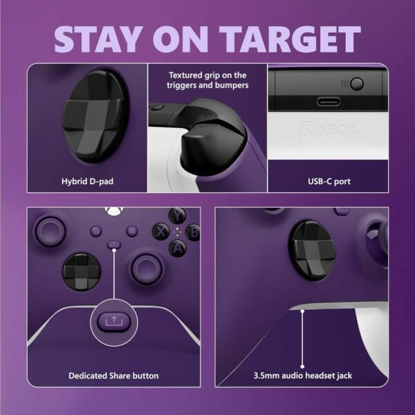 xbox wireless gaming controller – astral purple