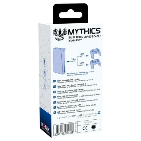 konix mythics dual charging cable for ps5 (3328170299701)