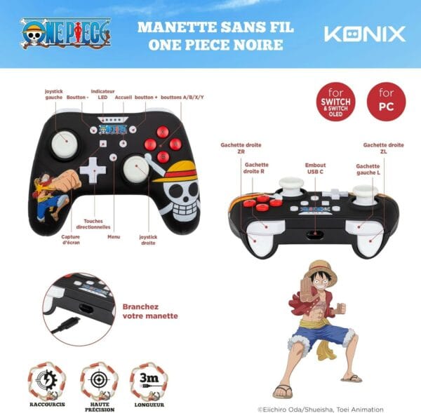 konix one piece wired controller nintendo switch (3328170293693)