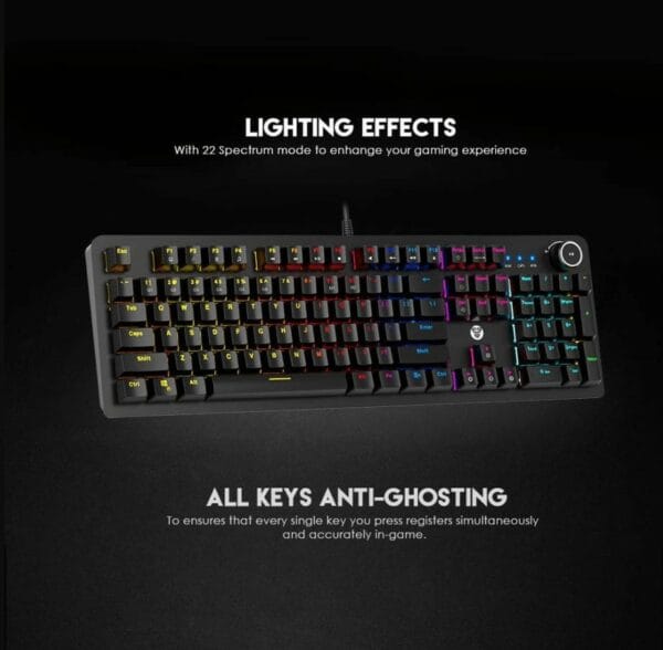 fantech maxpower mk853 mechanical keyboard with wrist rest