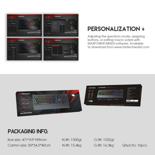 fantech maxpower mk853 mechanical keyboard with wrist rest