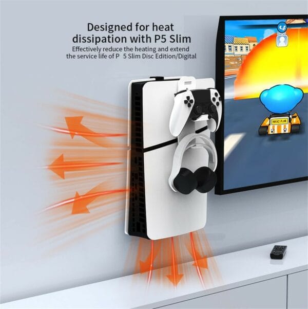 jys wall mount and controller holder for ps5 slim
