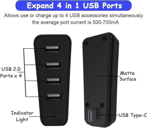 konix ps5 silm usb hub 4 port (3328170022507)
