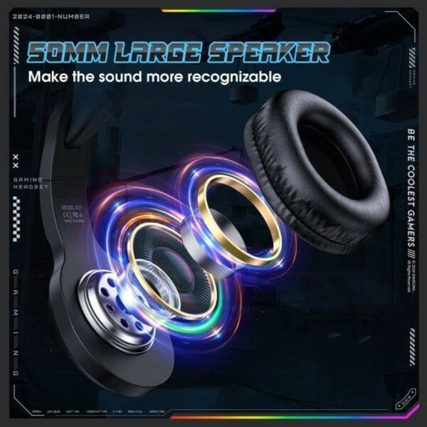 onikuma x31 rgb light wired gaming headset