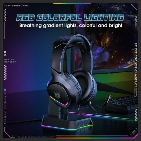 onikuma x31 rgb light wired gaming headset
