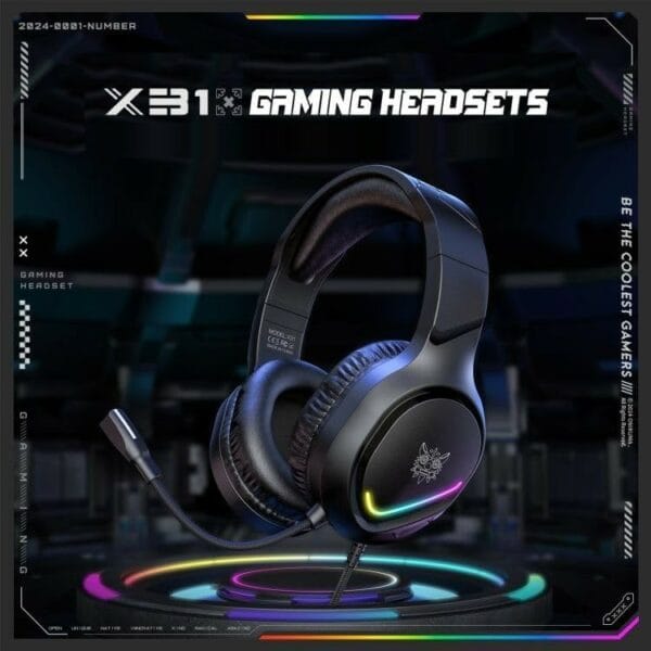 onikuma x31 rgb light wired gaming headset