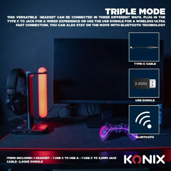 konix pulsar multi mode gaming headset (3328170008280)
