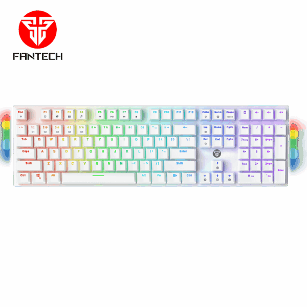 fantech mk855 maxfit 108 rgb wired mechanical keyboard white (blue switch)