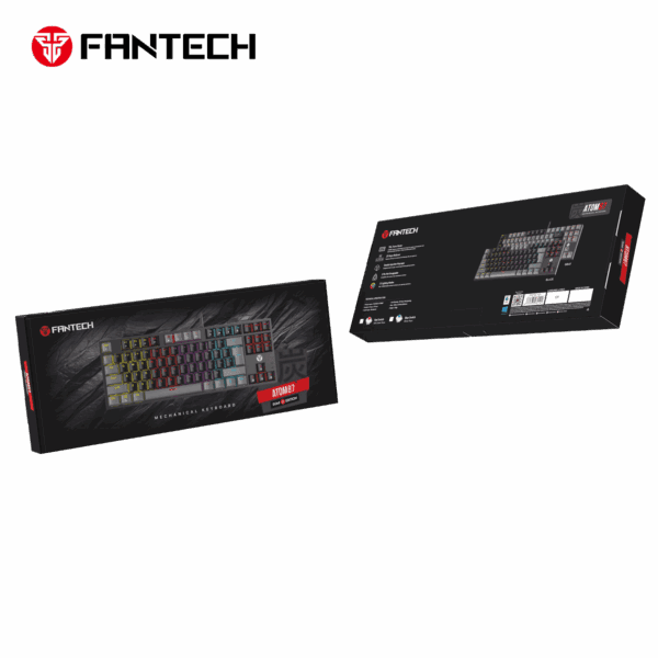 fantech mk876v2 atom87 wired mechanical keyboard sumi edition (red switch)