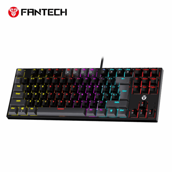 fantech mk876v2 atom87 wired mechanical keyboard sumi edition (red switch)