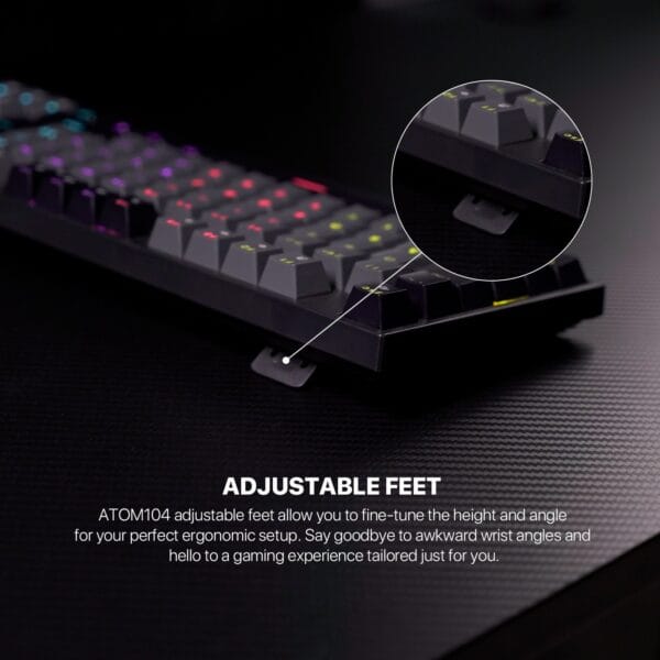 fantech mk886v2 atom 104 wired mechanical keyboard sumi edition (blue switch)