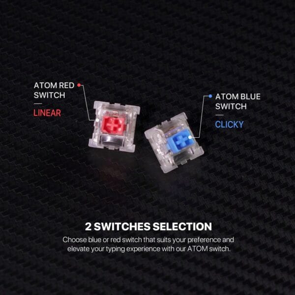 fantech mk886v2 atom 104 wired mechanical keyboard sumi edition (blue switch)