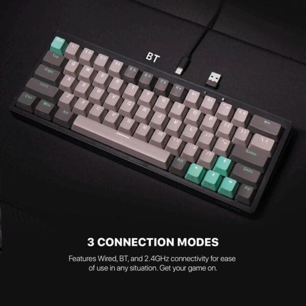 fantech mk912 atom pro63 tri mode mechanical keyboard stellar edition (red switch)